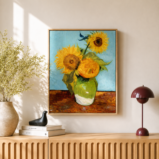 Vase with Three Sunflowers