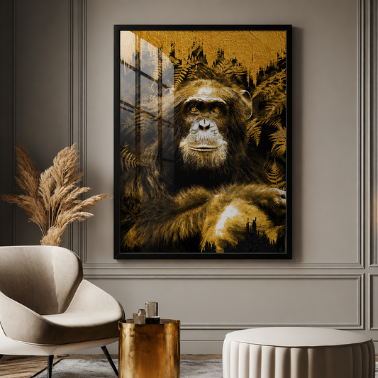 Golden Chimpanzee Portrait