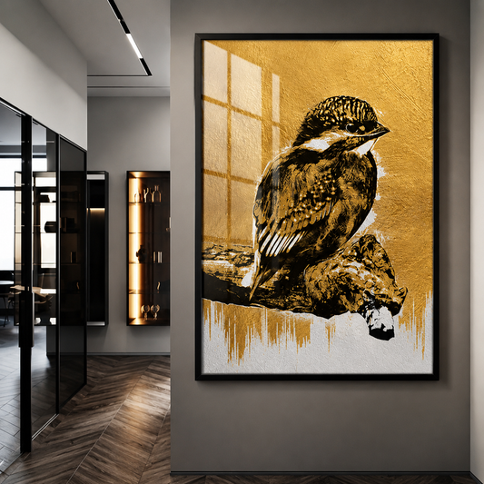 Golden Bird on Branch
