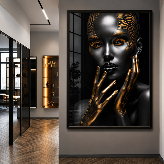 Golden Lines  Futuristic Portrait
