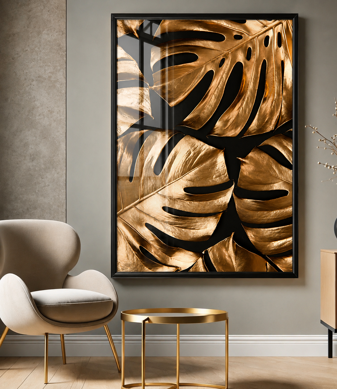 Golden Monstera Leaves