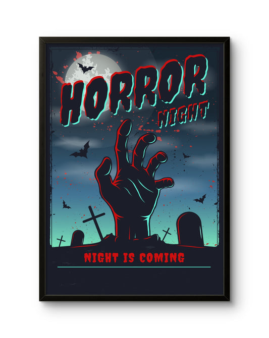 Horror Night Zombie Hand Poster