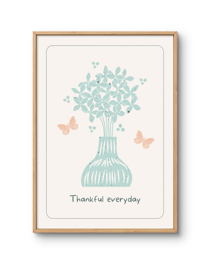 Thankful Everyday Minimal Floral Poster