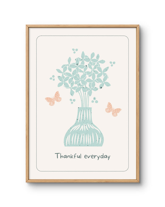 Thankful Everyday Minimal Floral Poster