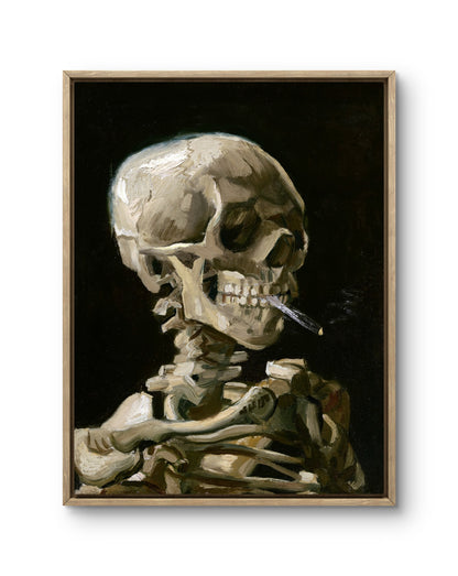 Skull of a Skeleton with Burning Cigarette
