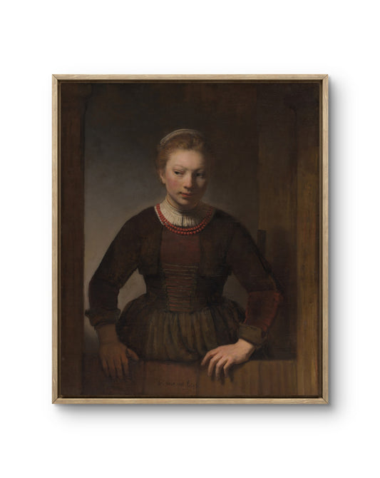 Young Woman at an Open Half-Door