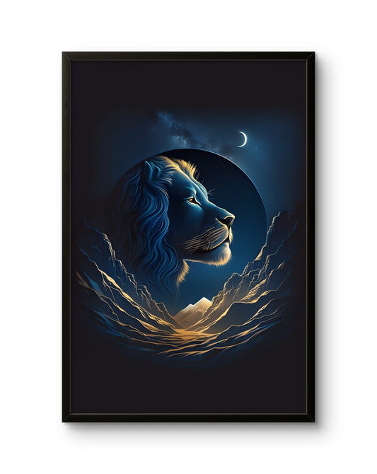 Moonlit Lion Reflection