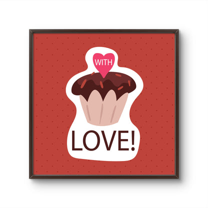 Love Cupcake Illustration Poster