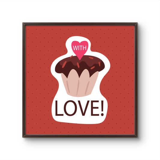 Love Cupcake Illustration Poster