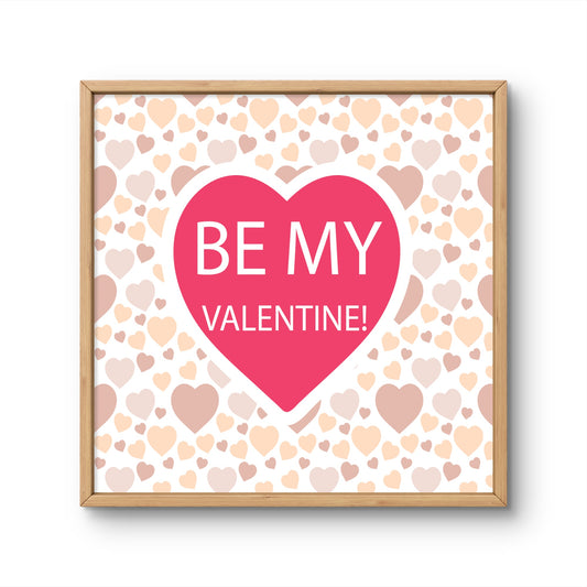 Be My Valentine Heart Pattern Poster